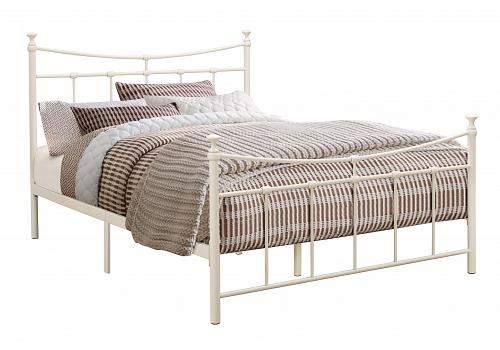 4ft6 Double Emma Traditional Cream Metal Tubular Bed Frame 1